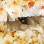 Gordon Ramsay Instagram – Mac & Cheese Cauliflower Bake (Gordon’s Version) 
.
.
Kosher salt 
Dried shell pasta
Cauliflower florets
Butter
Flour
Mustard powder
Milk 
Cayenne
Cheddar cheese
Lancashire cheese
Cheshire cheese
Breadcrumbs
Thyme leaves