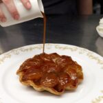 Gordon Ramsay Instagram – Stunning tarte tatin from the team at @savoygrillgordonramsay – served with Tahitian vanilla ice cream and salted caramel sauce ! Savoy Grill