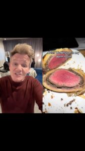 Gordon Ramsay Instagram - Wow. This Wellington is pretty incredible to made in your dorm room !