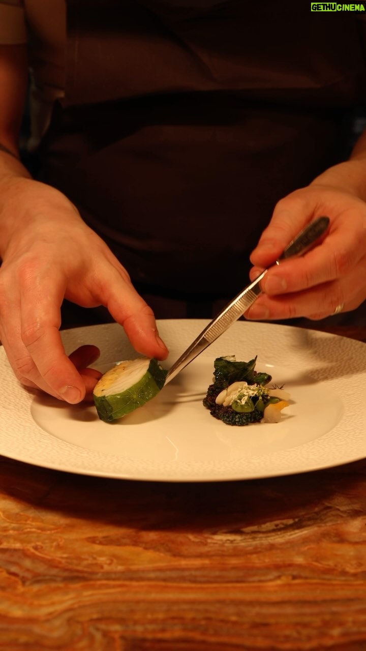 Gordon Ramsay Instagram - This is how @orson_not_welles preps our confit turbot with vin jaune sauce at @petrusbygordonramsay ! Pétrus