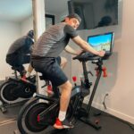 Gregg Sulkin Instagram – Getting my morning cardio in while virtually cycling around Beijing – thanks @bowflex for helping me get my endorphins going 💪