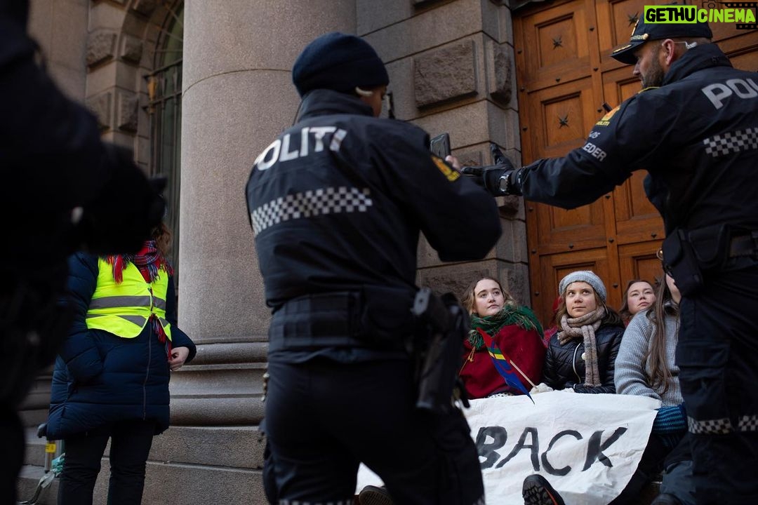 Greta Thunberg Instagram - We have now closed 10 ministries in Oslo! The police have removed us from multiple ministries the last three days, but we are back! If you want to support us you can: - Donate money to Natur og Ungdoms fundraiser to help organize the demonstrations and to help cover the fines that the demonstrators has gotten the last few days - Spread information about the ongoing human rights violation in Norway - Sign the petition @amnesty_norge has made to remove the windmills at Fosen Foto nr 7-8: Thor Due