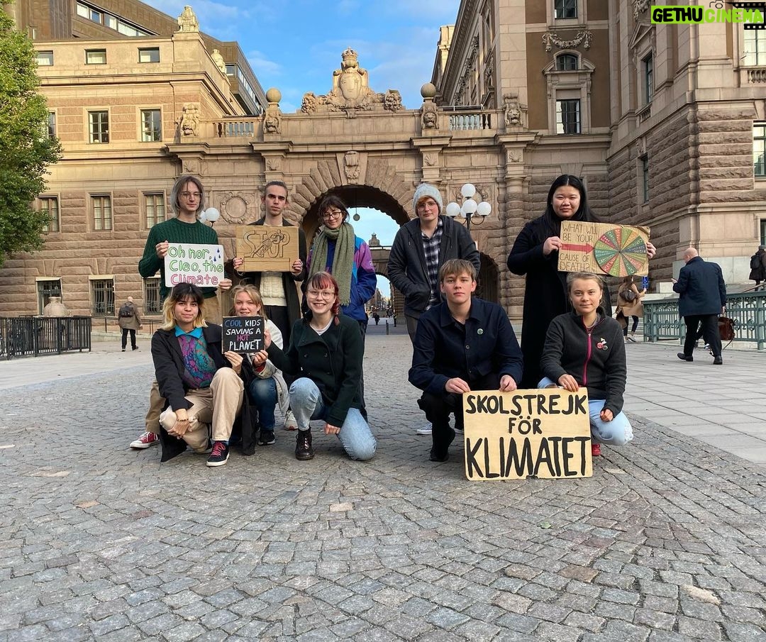 Greta Thunberg Instagram - School strike week 216. #FridaysForFuture #ClimateStrike #PeopleNotProfit Parliament House, Stockholm