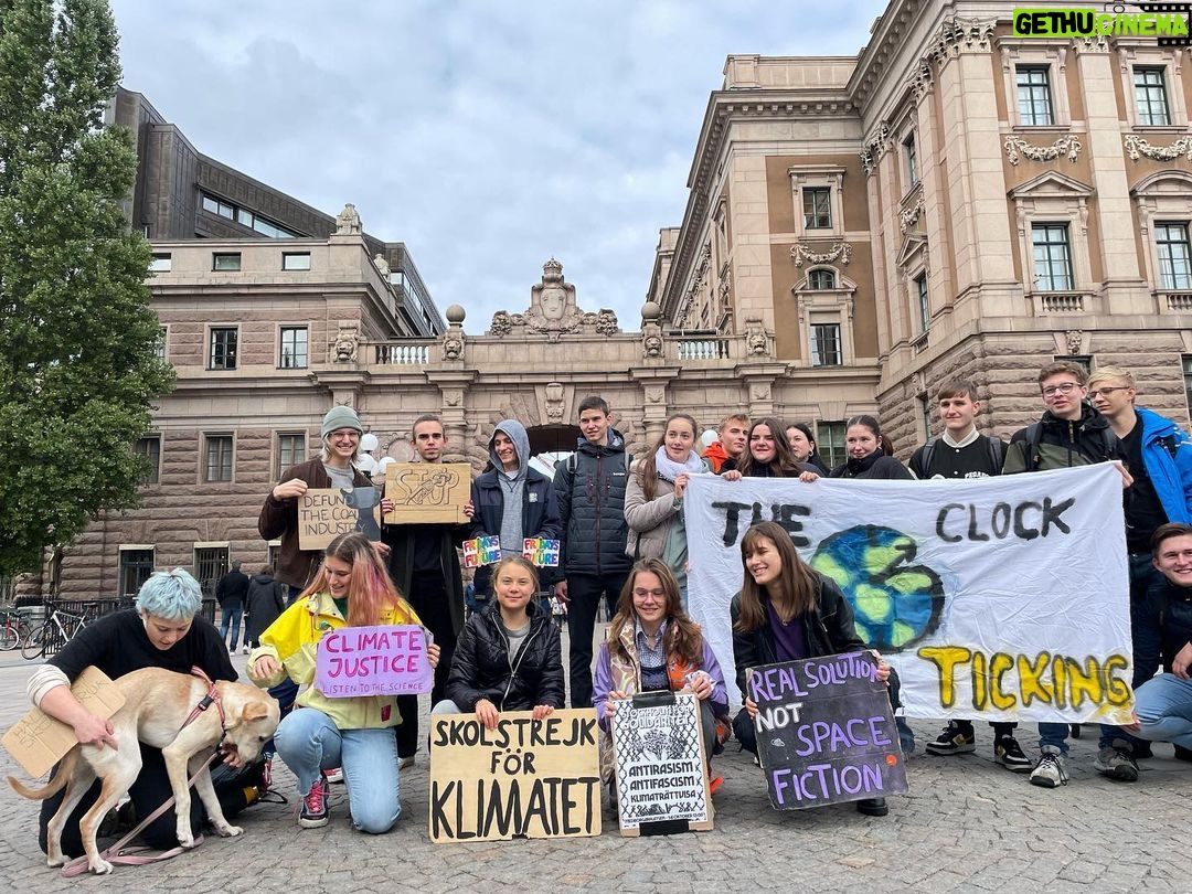Greta Thunberg Instagram - School strike week 215. #FridaysForFuture #ClimateStrike #PeopleNotProfit Parliament House, Stockholm