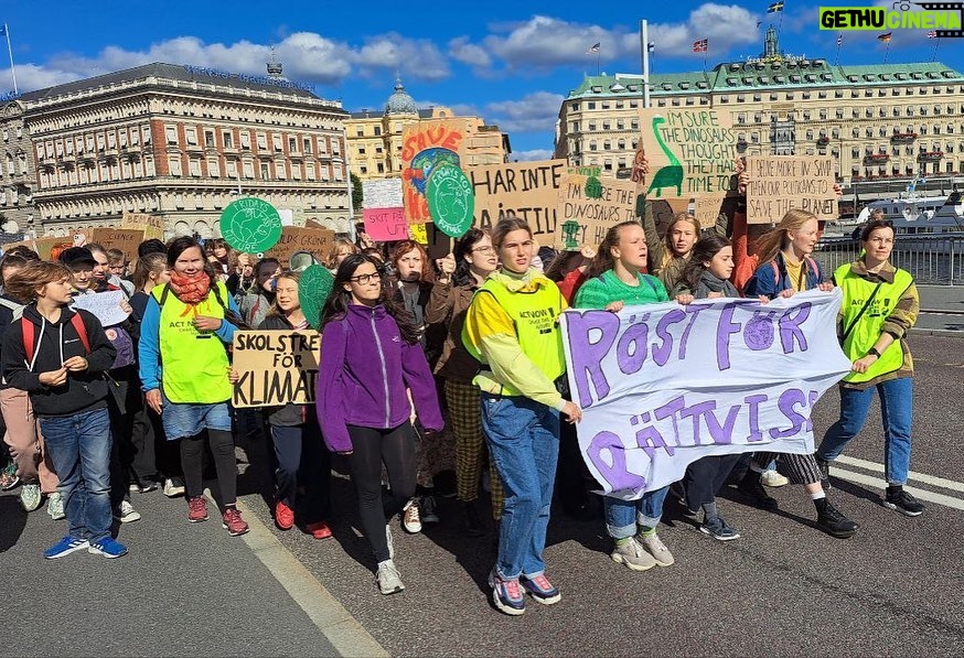 Greta Thunberg Instagram - School strike week 212. #FridaysForFuture #ClimateStrike #RöstFörRättvisa #PeopleNotProfit Parliament House, Stockholm