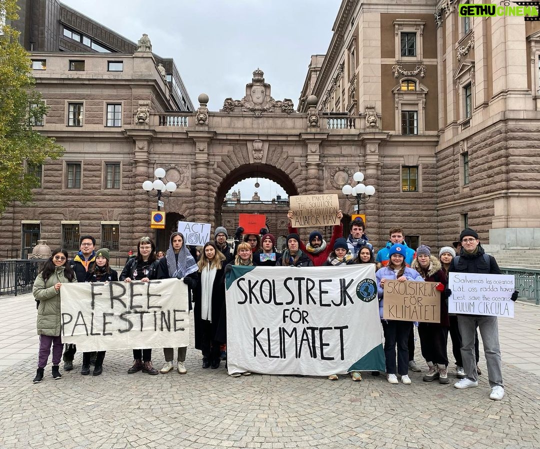 Greta Thunberg Instagram - Climate strike week 274. #FridaysForFuture #ClimateStrike #OpenRafahCrossing Parliament House, Stockholm
