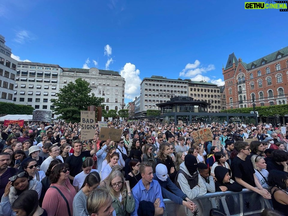 Greta Thunberg Instagram - School strike week 198. Thousands are marching on the streets of Stockholm to demand climate justice! #RöstFörRättvisa #PeopleNotProfit #FridaysForFuture #ClimateStrike Stockholm, Sweden