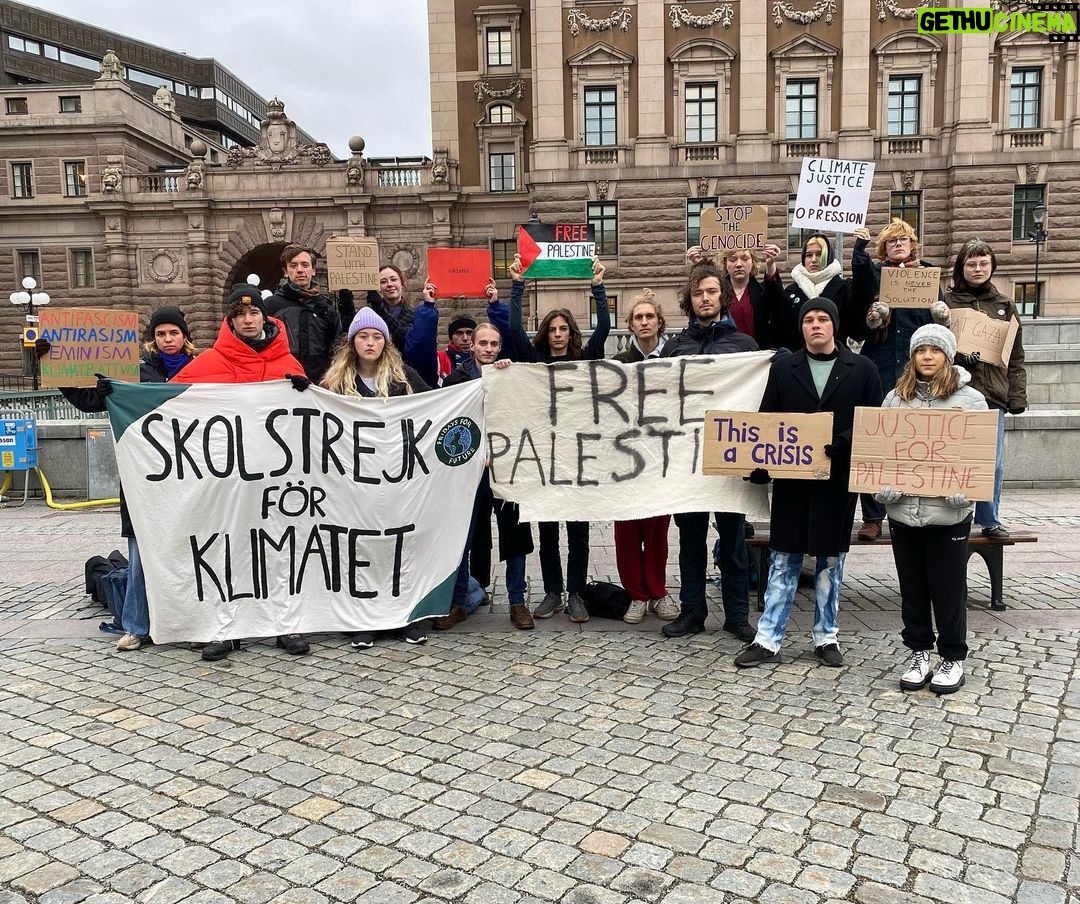 Greta Thunberg Instagram - Week 271. #FridaysForFuture #ClimateStrike #StandWithPalestine #StandWithGaza Parliament House, Stockholm