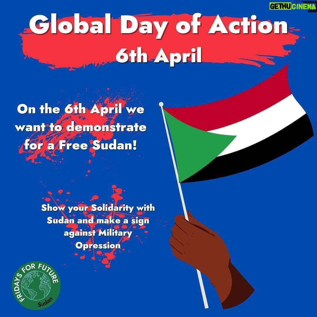 Greta Thunberg Instagram - Today we raise our voices against military oppression in Sudan. We encourage everyone to participate in the International Day of Solidarity with Sudan through all peaceful means of protest. We all know that democracy is a prerequisite for achieving climate justice and we demand a stop to the killing of protesters in Sudan. We stand in solidarity with the Sudanese people and send our support to our fellow activists at Fridays for Future Sudan. #FFFSolidarityWithSudan