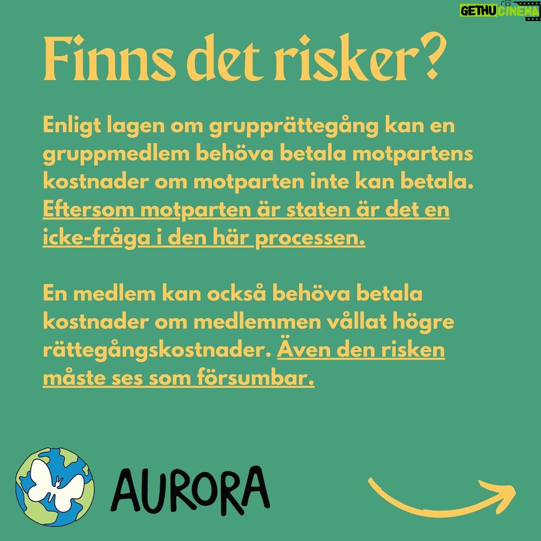 Greta Thunberg Instagram - Svenska staten måste stås till svars för sin bristfälliga och missvisande klimatpolitik. Även du kan vara med och kräva rättvis klimatpolitik i linje med forskningen! Om du bor i Sverige och är under 26 år kan du fram till 27e juli fylla i intresseanmälan för att vara med i en grupptalan mot svenska staten. Mer information finns i dessa slides samt på Auroras hemsida auroramålet.se Har du frågor kan du dm:a @auroramalet