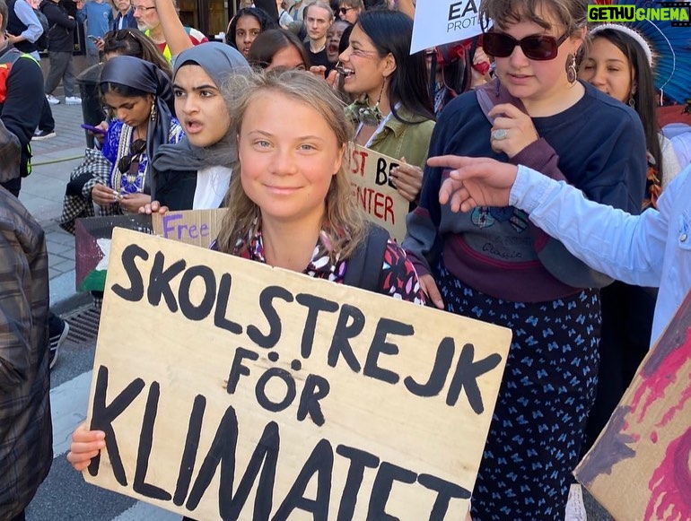 Greta Thunberg Instagram - School strike week 198. Thousands are marching on the streets of Stockholm to demand climate justice! #RöstFörRättvisa #PeopleNotProfit #FridaysForFuture #ClimateStrike Stockholm, Sweden