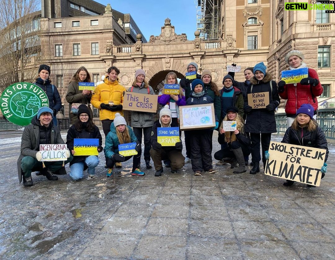 Greta Thunberg Instagram - School strike week 184. #FridaysForFuture #ClimateStrike #PeopleNotProfit #StandWithUkraine Parliament House, Stockholm