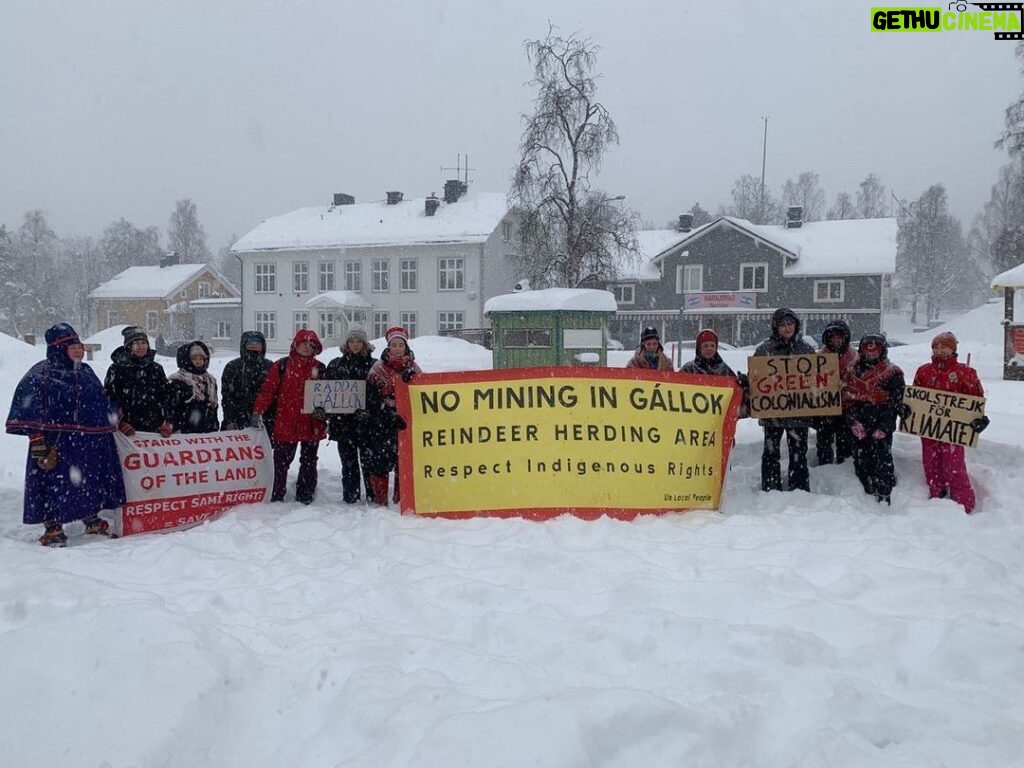 Greta Thunberg Instagram - School strike week 181, in Jokkmokk to protest against the proposed mine in Gállok, on indigenous land. This mine would be catastrophic for the climate, environment and indigenous rights. The Swedish government must end the colonisation of Sápmi! Sign the petition in my bio to show your support!#FridaysForFuture #ClimateStrike #PeopleNotProfit #NoMineInGállok #StandWithSápmi