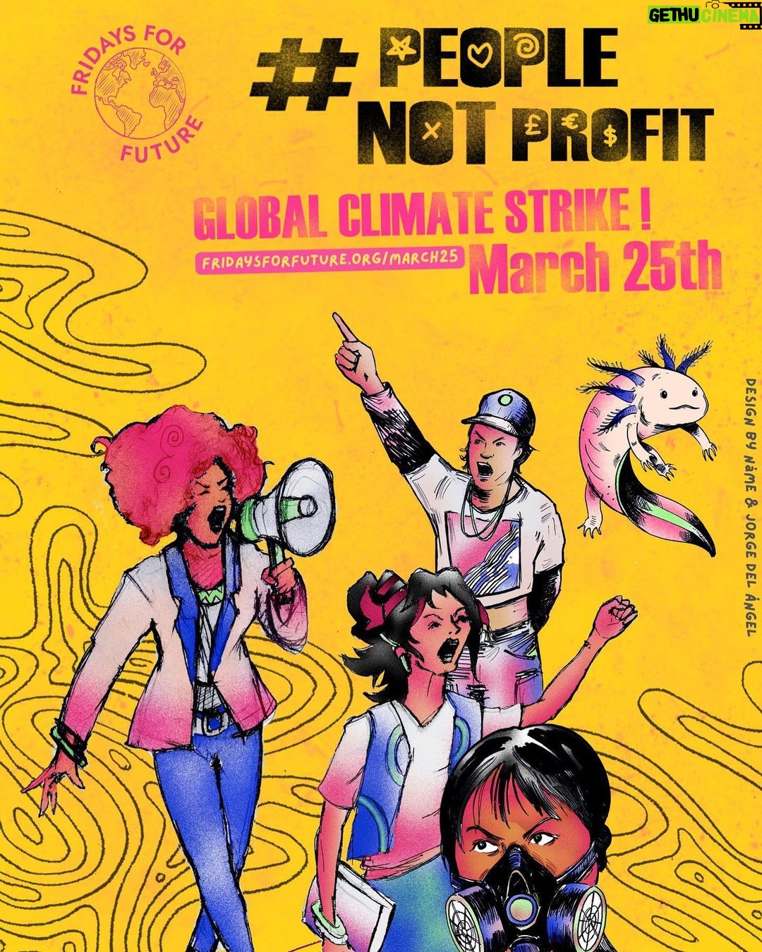 Greta Thunberg Instagram - We can now announce that the next global climate strike will be on March 25th! Join us and strike for climate reparations and justice, demand that the people in power prioritise #PeopleNotProfit ! Find out more at fridaysforfuture.org/March25 (link in bio!) @fridaysforfuture #FridaysForFuture Design by @namevdelang