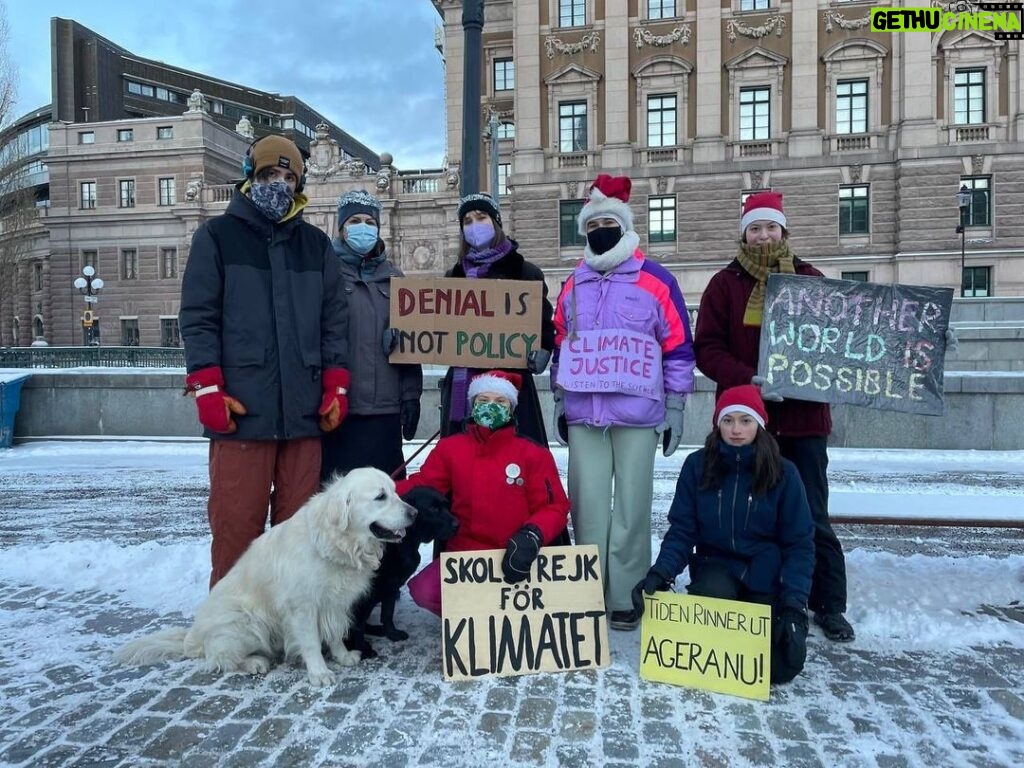 Greta Thunberg Instagram - School strike week 175. Happy holidays from us on Mynttorget in Stockholm! #FridaysForFuture #ClimateStrike #UprootTheSystem Parliament House, Stockholm
