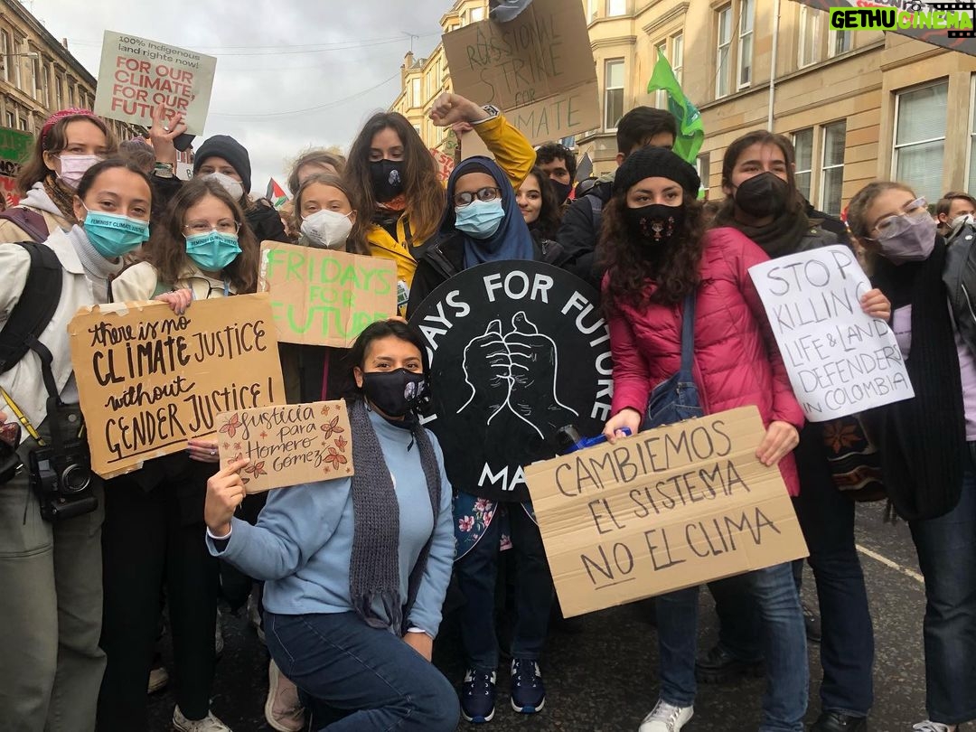 Greta Thunberg Instagram - School strike week 168, in Glasgow outside the #COP26 ! #FridaysForFuture #UprootTheSystem #ClimateStrike Glasgow, United Kingdom