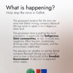 Greta Thunberg Instagram - Stop the colonisation of Sápmi by the Swedish government! The British company Beowulf wants to open up a iron ore mine on indigenous land. The Sámi are one of Europe’s recognised Indigenous people, living in a part of the world not only experiencing heating four times faster than the global average, but also an area that is still being exploited for its natural resources by the forest- and mining industry, just to name a few. The Swedish government now has to decide on whether this mine can open. The Sámi communities have clearly said no to this mine, as it would be an environmental disaster and jeopardise reindeer herding and therefore also their traditional ways of life. This is a clear example of how neocolonialism still exploits people and nature. We cannot remain silent. Please sign the petition (link in bio) to show solidarity and demand the Swedish government to make the right decision! #StandWithSápmi #NoMineInGállok (Graphics by @falk.o.s )