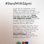 Greta Thunberg Instagram - Stop the colonisation of Sápmi by the Swedish government! The British company Beowulf wants to open up a iron ore mine on indigenous land. The Sámi are one of Europe’s recognised Indigenous people, living in a part of the world not only experiencing heating four times faster than the global average, but also an area that is still being exploited for its natural resources by the forest- and mining industry, just to name a few. The Swedish government now has to decide on whether this mine can open. The Sámi communities have clearly said no to this mine, as it would be an environmental disaster and jeopardise reindeer herding and therefore also their traditional ways of life. This is a clear example of how neocolonialism still exploits people and nature. We cannot remain silent. Please sign the petition (link in bio) to show solidarity and demand the Swedish government to make the right decision! #StandWithSápmi #NoMineInGállok (Graphics by @falk.o.s )