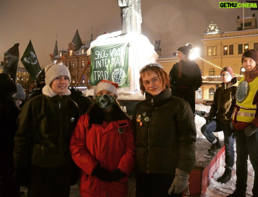 Greta Thunberg Instagram - Yesterday in Sundsvall people gathered for a Lucia-manifestation to demand an end to the unsustainable forestry that harms the environment, the climate and often violates indigenous rights. @fridaysforfuturesundsvall #FridaysForFuture #UprootTheSystem #StandWithSápmi Sundsvall, Sweden