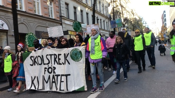 Greta Thunberg Instagram - School strike week 166. Global climate strike in Stockholm! #UprootTheSystem #FridaysForFuture #ClimateStrike Stockholm, Sweden