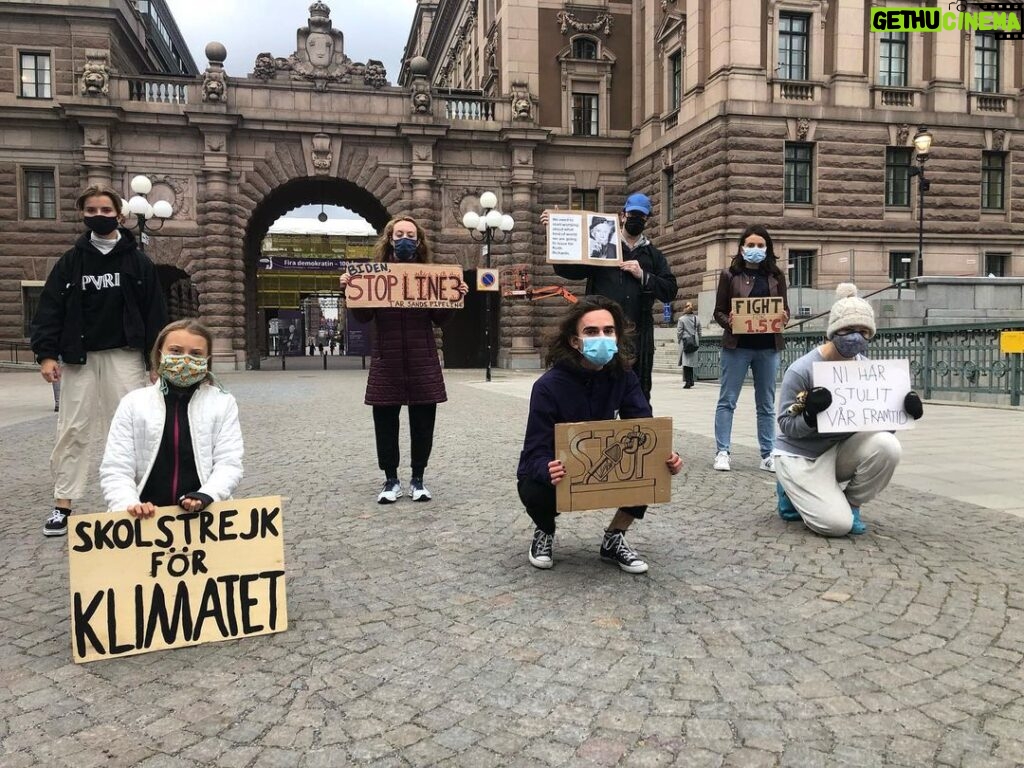 Greta Thunberg Instagram - School strike week 161. #climatestrike #fridaysforfuture #schoolstrike4climate Parliament House, Stockholm