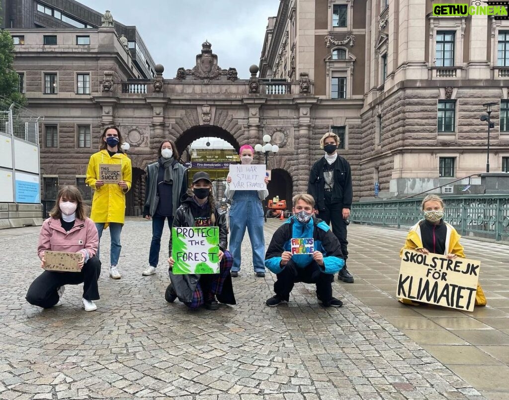 Greta Thunberg Instagram - School strike week 158. #climatestrike #fridaysforfuture #schoolstrike4climate Parliament House, Stockholm