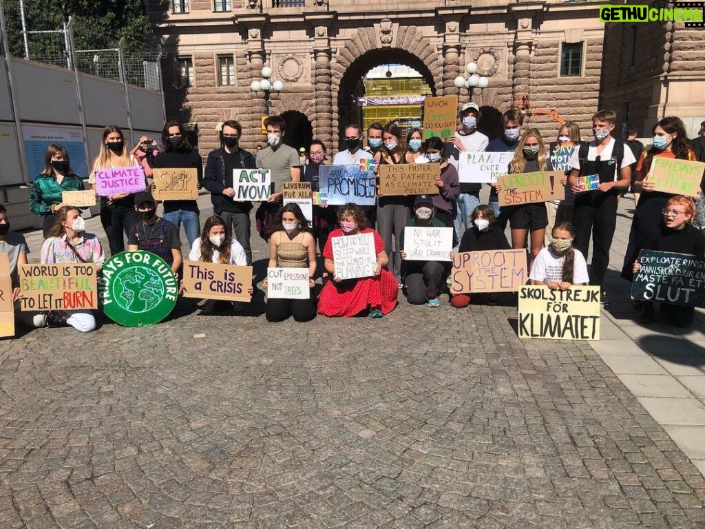 Greta Thunberg Instagram - School strike week 157. #ClimateStrike #fridaysforfuture #Schoolstrike4climate #FaceTheClimateEmergency Parliament House, Stockholm