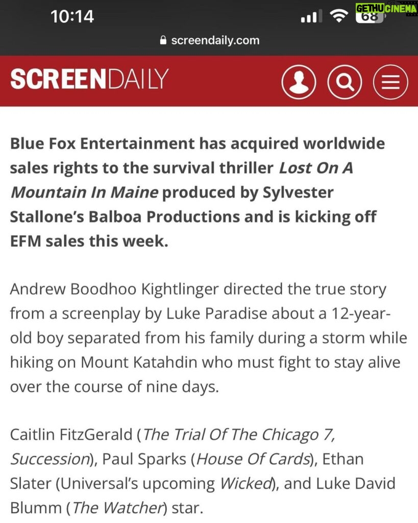 Griffin Wallace Henkel Instagram - So excited our #family #friendly movie is coming to theaters. Grateful to have been a small part of #lostonamountaininmaine and really looking forward to everyone seeing the fine performances and tremendous collaborative effort by believers in the power of Donn Fendler’s remarkable true story.