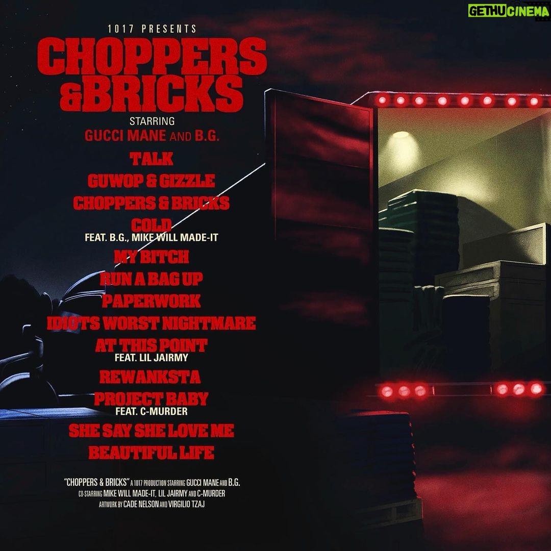 Gucci Mane Instagram - The streets saying we dropped a classic!! Me and @new_bghollyhood new collab album out now #ChoppersandBricks link in bio 🥶🥶