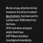 Gucci Mane Instagram – This is unacceptable! #movepooh #prisonreform @potus  @vp @kamalaharris