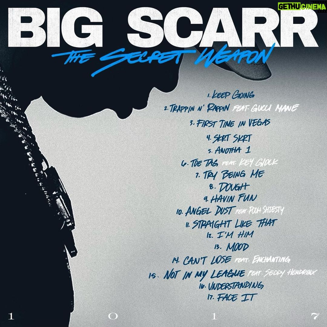 Gucci Mane Instagram - My secret weapon Big Scarr album drops this Friday! I hate that he’s not here to celebrate this great body of work that he worked so hard on! #TheSecretWeapon album drops this Friday 2/17 midnight on all platforms #SecretWeapon #1017Mafia 🥶