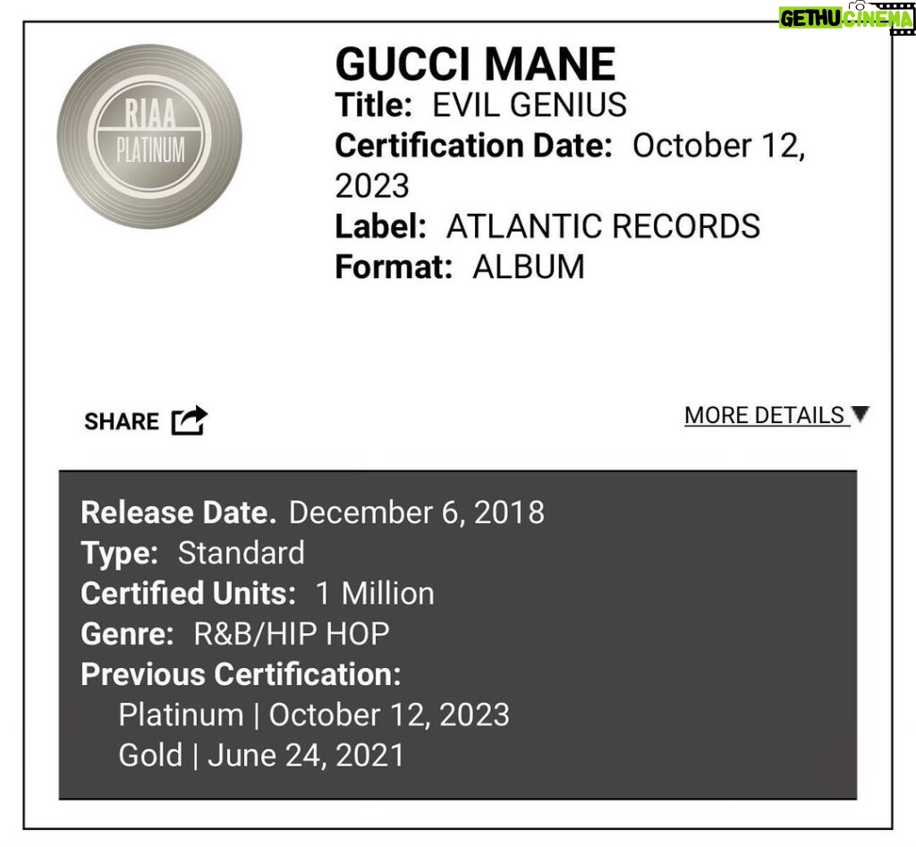 Gucci Mane Instagram - GuWop the Evil Genius 👿Platinum 🥶