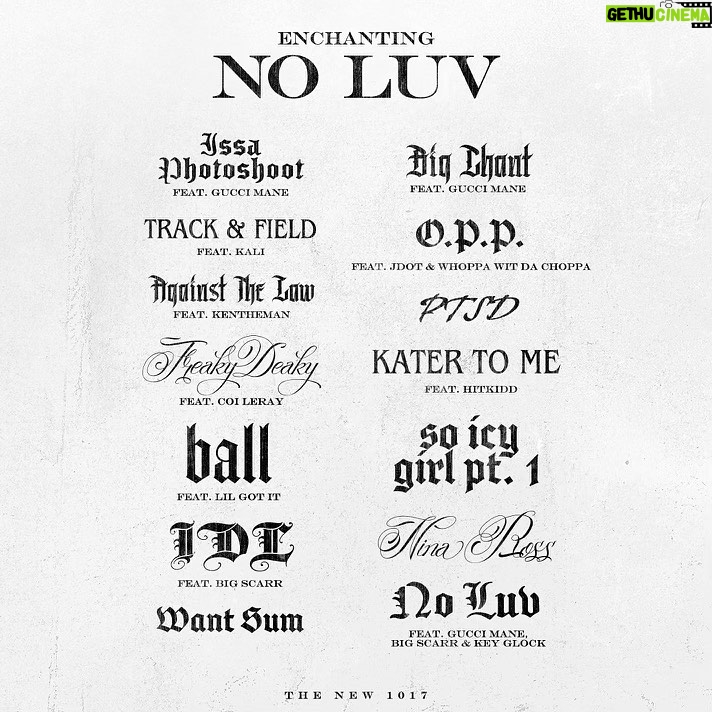 Gucci Mane Instagram - Super excited to let y’all know @luvenchanting album out now #NoLuv part1 the R/B part2 coming Feb 🥶 #New1017