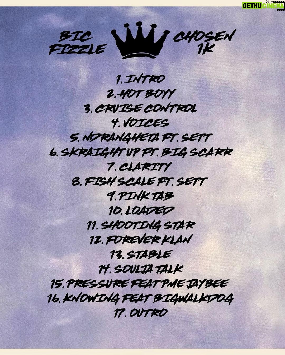 Gucci Mane Instagram - The youngest in charge just dropped his new tape #Chosen1k @bicfizzle show him some support every song snappin!!! 🥶link in bio #1017