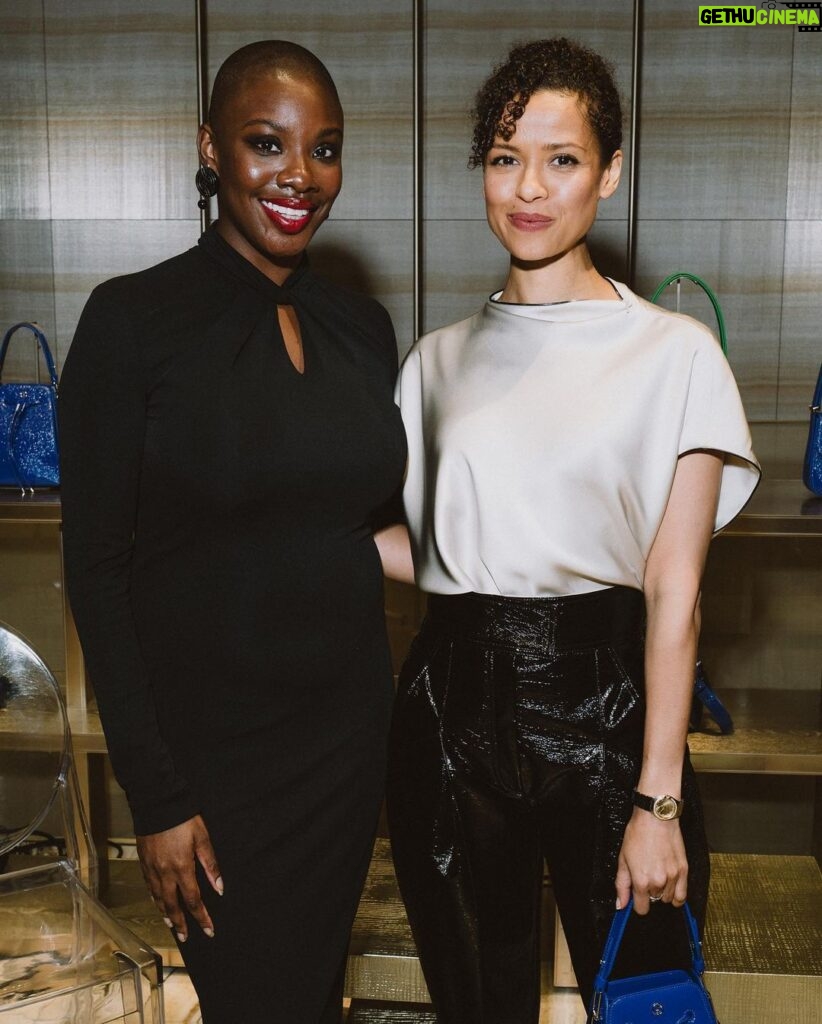 Gugu Mbatha-Raw Instagram - ✨Lighting up London! ✨ So special to take part in this Crossroads conversation with the luminous @yomi.adegoke. Thank you @giorgioarmani for bringing this room of curious and powerful women together and giving me the opportunity to talk about my journey as an actor, character through clothes and my work with @refugees. 💙#giorgioarmanicrossroads @giorgioarmani @armanibeauty
