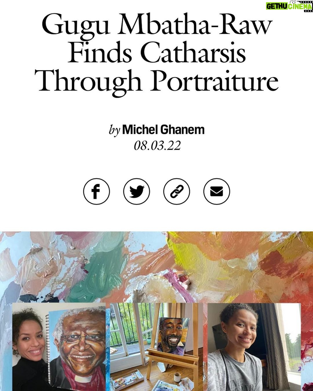 Gugu Mbatha-Raw Instagram - The incomparable Stephan James! 🎨I took a moment to paint @tdotsteph who plays Baden in Surface, when I was recovering from Covid back in June. Thank you @wmag for asking me some Art questions! See link in stories to read a bit more about how I found my process and why painting can be so cathartic. ❤️ #Art