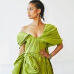 Gugu Mbatha-Raw Instagram - Fashion Encore! 💚 ✨ Getting ready @voguemagazine with photography by the brilliant @dannykasirye A dream to wear @alexandermcqueen on the carpet for the first time. Thank you @cartier and @leithclark for this bold and beautiful look! See link in Surface stories @ vogue.com “The structure of the dress was so striking, and had real architecture to it. There’s something about this dress that’s very feminine, but it also has an edge to it, which is something you always find with McQueen. Green is the color of the Heart Chakra. I love what green represents: life and freshness. I like to feel confident and powerful.” 💚 Hair: @naivashaintl Makeup @makeupvincent #surface New York, New York