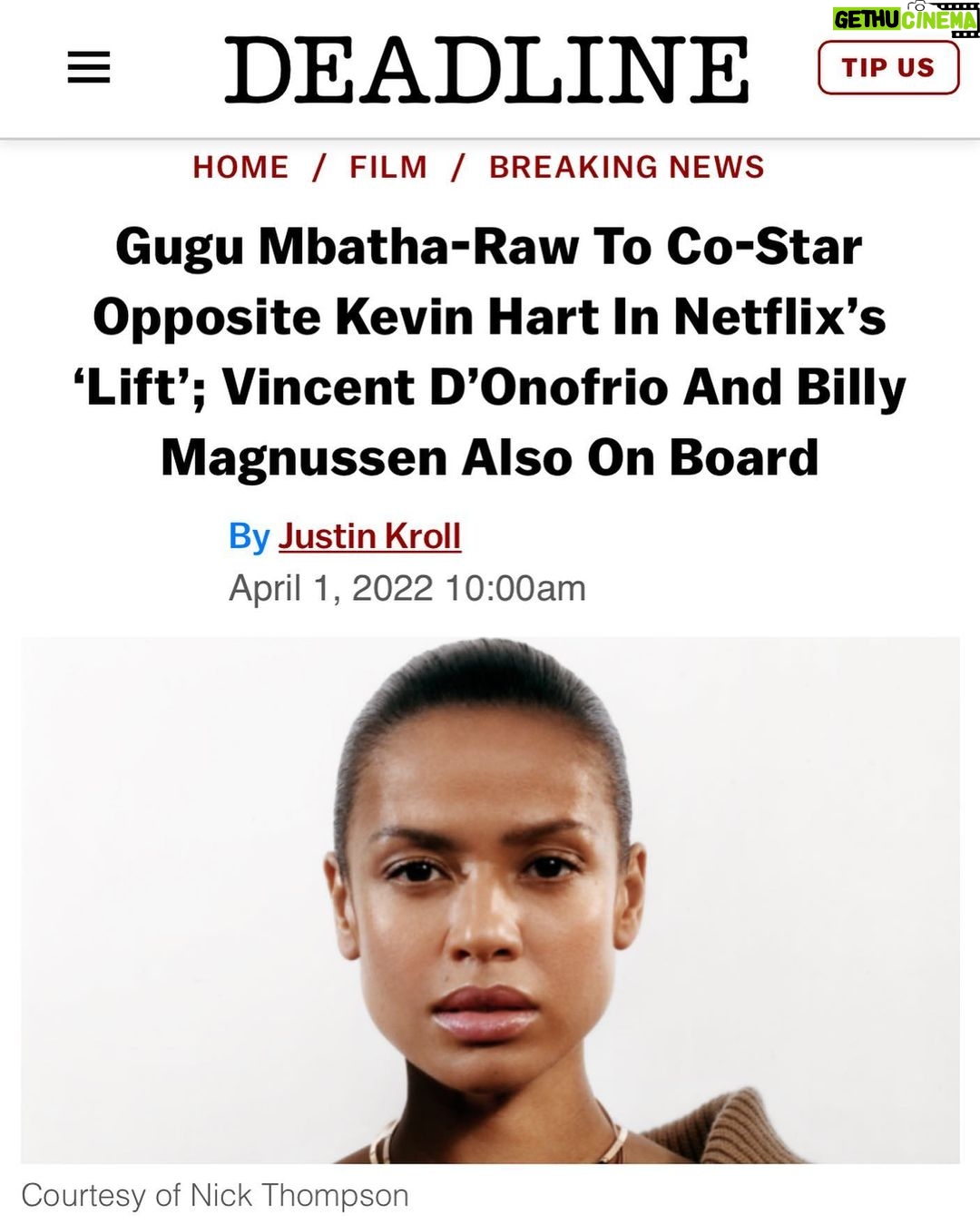 Gugu Mbatha-Raw Instagram - LIFT off!! So excited for this new adventure @netflix with #KevinHart and directed by F. Gary Gray ✈️ Netflix