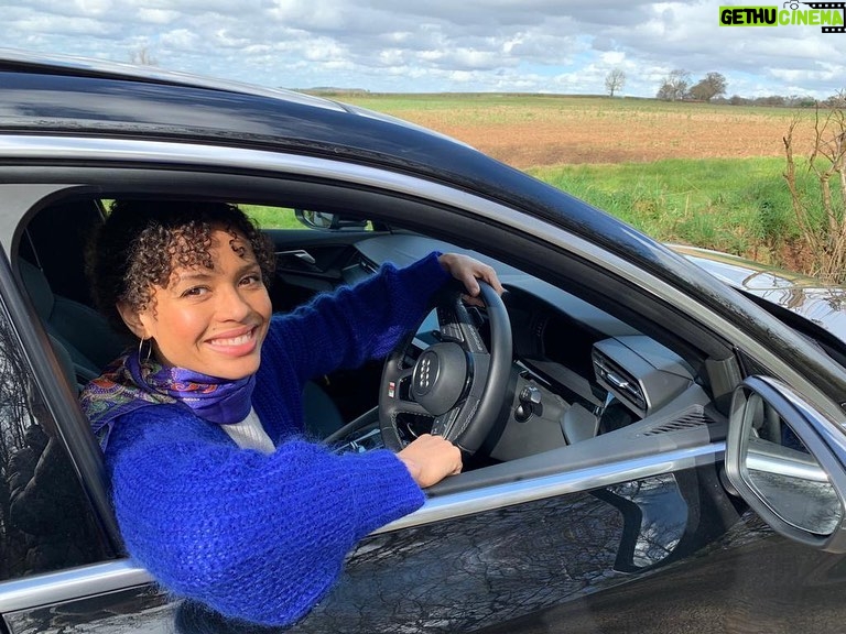 Gugu Mbatha-Raw Instagram - You can take the girl out of The Shire… On the road @audiuk 🙏🏽 (If only you could see my feet in the mud in pic 2…Anything for a #PowerPose 😂) #shropshirelass #ad Middle of Nowhere