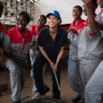 Gugu Mbatha-Raw Instagram - These women are mechanics. They’re displaced. They’re hard workers, and strivers, and dreamers. When I met them in the DR Congo, they told me how learning new skills like this with @Refugees was a lifeline. And trust me when I say that fixing tyres is hard work! I want to dedicate this #InternationalWomensDay to them 🔧 ©UNHCR/Caroline Irby #IWD23 Democratic Republic of the Congo
