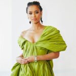 Gugu Mbatha-Raw Instagram - Fashion Encore! 💚 ✨ Getting ready @voguemagazine with photography by the brilliant @dannykasirye A dream to wear @alexandermcqueen on the carpet for the first time. Thank you @cartier and @leithclark for this bold and beautiful look! See link in Surface stories @ vogue.com “The structure of the dress was so striking, and had real architecture to it. There’s something about this dress that’s very feminine, but it also has an edge to it, which is something you always find with McQueen. Green is the color of the Heart Chakra. I love what green represents: life and freshness. I like to feel confident and powerful.” 💚 Hair: @naivashaintl Makeup @makeupvincent #surface New York, New York