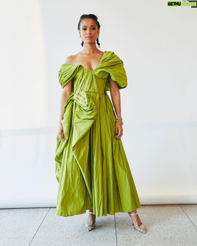 Gugu Mbatha-Raw Instagram - Fashion Encore! 💚 ✨ Getting ready @voguemagazine with photography by the brilliant @dannykasirye A dream to wear @alexandermcqueen on the carpet for the first time. Thank you @cartier and @leithclark for this bold and beautiful look! See link in Surface stories @ vogue.com “The structure of the dress was so striking, and had real architecture to it. There’s something about this dress that’s very feminine, but it also has an edge to it, which is something you always find with McQueen. Green is the color of the Heart Chakra. I love what green represents: life and freshness. I like to feel confident and powerful.” 💚 Hair: @naivashaintl Makeup @makeupvincent #surface New York, New York