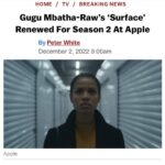 Gugu Mbatha-Raw Instagram - SO thrilled to be able to share that SURFACE is returning for Season 2 in London!! 🐳❤️🌊 Thank you for all your incredible support, it means so much! “I am thrilled to continue this journey and dive deeper into the tension and mystery of Surface with with this brilliant team. I love playing Sophie and I can’t wait for fans and new audiences to join us as she enters the dangerous new world of her past in Season 2. As actor and executive producer, it’s incredibly meaningful to be bringing this story home to London.” 🥂 #surface London, United Kingdom