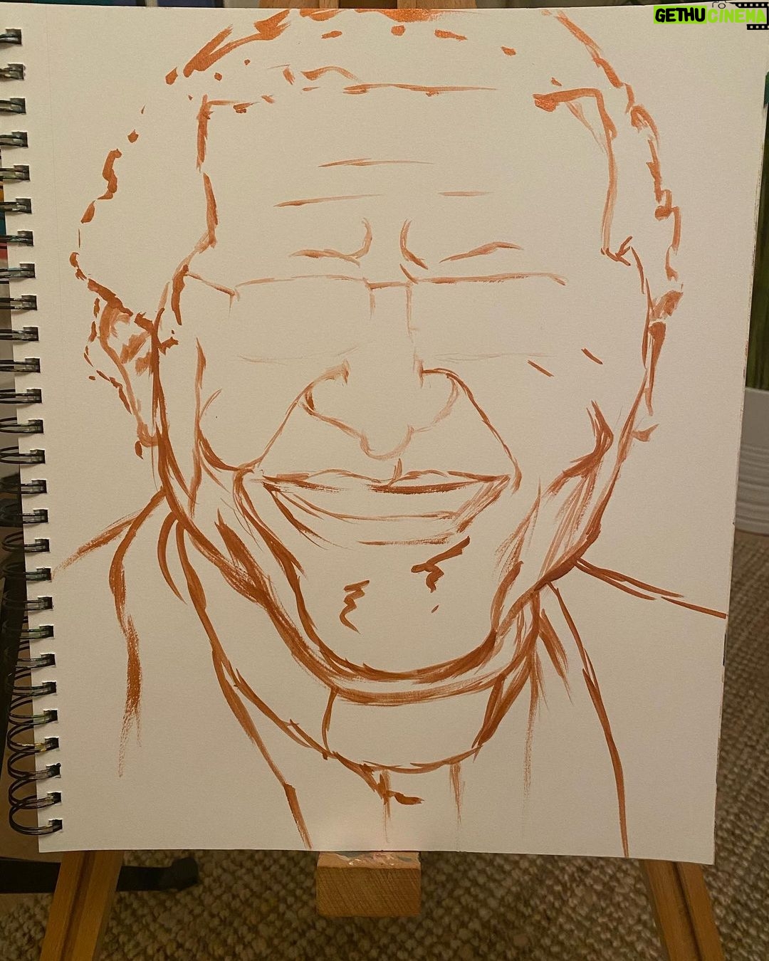 Gugu Mbatha-Raw Instagram - Felt compelled to pick up my paintbrush and capture the Joy of Desmond Tutu. ❤️ Before he joined the church, Desmond Tutu was a teacher and taught my Dad at school during the Apartheid era. My Dad always remembers his charismatic readings of Oliver Twist when they studied Charles Dickens in his South African high school. The power of lively storytelling left a deep impression. I’m still learning from Tutu’s words today… here are some of my favourite things he said: We are made for goodness. We are made for love. We are made for friendliness. We are made for togetherness. We are made for all of the beautiful things that you and I know. We are made to tell the world that there are no outsiders. All are welcome: black, white, red, yellow, rich, poor, educated, not educated, male, female, gay, straight, all, all, all We all belong to this family, this human family, God's family. We were made to enjoy music, to enjoy beautiful sunsets, to enjoy looking at the billows of the sea and to be thrilled with a rose that is bedecked with dew. Human beings are actually created for the transcendent, for the sublime, for the beautiful, for the truthful.… and all of us are given the task of trying to make this world a little more hospitable to these beautiful things. If you are neutral in situations of injustice, you have chosen the side of the oppressor. Discovering more joy does not, save us from the inevitability of hardship and heartbreak. In fact, we may cry more easily, but we will laugh more easily too. Perhaps we are just more alive. Yet as we discover more joy, we can face suffering in a way that ennobles rather than embitters. We have hardship without becoming hard. We have heartbreaks without being broken. Transformation begins in you, wherever you are, whatever has happened, however you are suffering. Transformation is always possible. We do not heal in isolation. When we reach out and connect with one another-when we tell the story, name the hurt, grant forgiveness, and renew or release the relationship-our suffering begins to transform. 🦋 #desmondtutu #joy #art #transformation