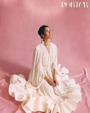 Gugu Mbatha-Raw Instagram - A few more of my favourite photos from the @portermagazine cover shoot. This was my first shoot out of lockdown and first time working with a female photographer of colour for a magazine cover…  the very talented Danika Magdelena @sirius.film 👑 Grateful to the glorious @kaymontano (makeup) and @danielmartin (hair) for making me feel so beautiful and comfortable being around People again! Thank you to the whole team for coming to The Shire! 🌳❤️ Read my interview in link in bio!
