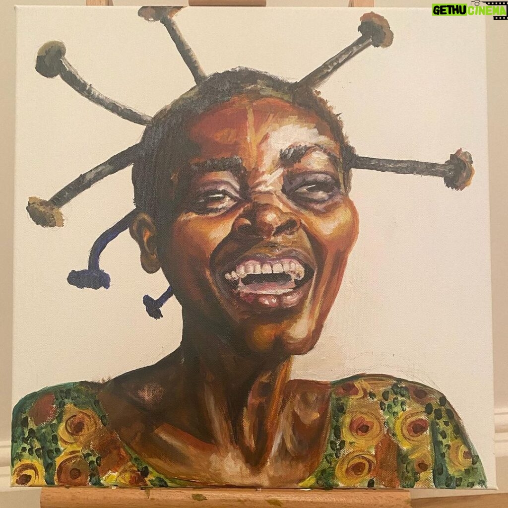Gugu Mbatha-Raw Instagram - An honour to paint the pure joy of Veronique, a woman I met on my recent trip to DRC. ✨ I heard a lot of heartbreaking stories during my visit with @refugees but also witnessed moments of deep joy, resilience and triumph, made all the more poignant because of the pain experienced along the way. In this moment, Vero, as she introduced herself, was celebrating her new home. After years of displacement and time in Angola as a refugee, Vero, who had been identified as especially vulnerable, was finally moving from a temporary settlement to new housing shelter project with her 4 children. I had the honour of handing over the keys! There has been a lot to process about this trip. Painting has helped. Vero’s spirit reminded me to be grateful for a home and how precious it is to have shelter, something many displaced people in DRC desperately need. See link in bio for ways you can support someone like Veronique and her family. ❤️ #joy #art #home Democratic Republic of the Congo