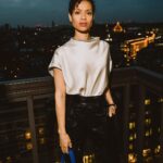 Gugu Mbatha-Raw Instagram - ✨Lighting up London! ✨ So special to take part in this Crossroads conversation with the luminous @yomi.adegoke. Thank you @giorgioarmani for bringing this room of curious and powerful women together and giving me the opportunity to talk about my journey as an actor, character through clothes and my work with @refugees. 💙#giorgioarmanicrossroads @giorgioarmani @armanibeauty