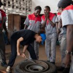 Gugu Mbatha-Raw Instagram - These women are mechanics. They’re displaced. They’re hard workers, and strivers, and dreamers. When I met them in the DR Congo, they told me how learning new skills like this with @Refugees was a lifeline. And trust me when I say that fixing tyres is hard work! I want to dedicate this #InternationalWomensDay to them 🔧 ©UNHCR/Caroline Irby #IWD23 Democratic Republic of the Congo