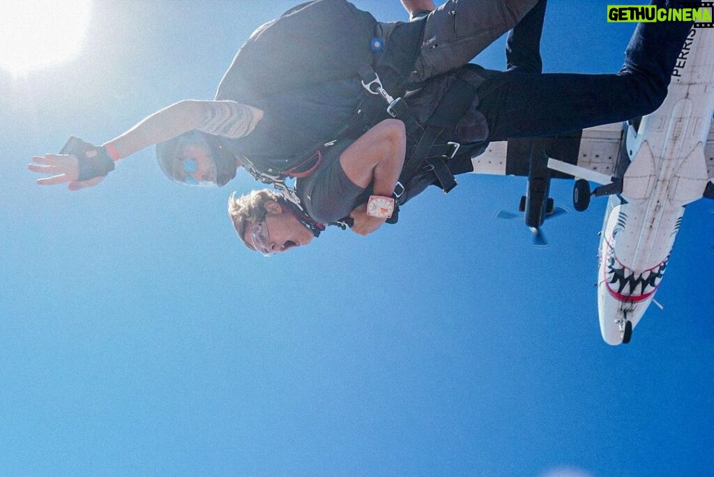 Gus De St. Jeor Instagram - I believe I can fly... 🪂 Probably the craziest thing I’ve ever done! Highly recommend 🙌🏻 thank you @skydive_perris If you want to see the full video of me flying, it’s coming out on our YouTube tomorrow ;)