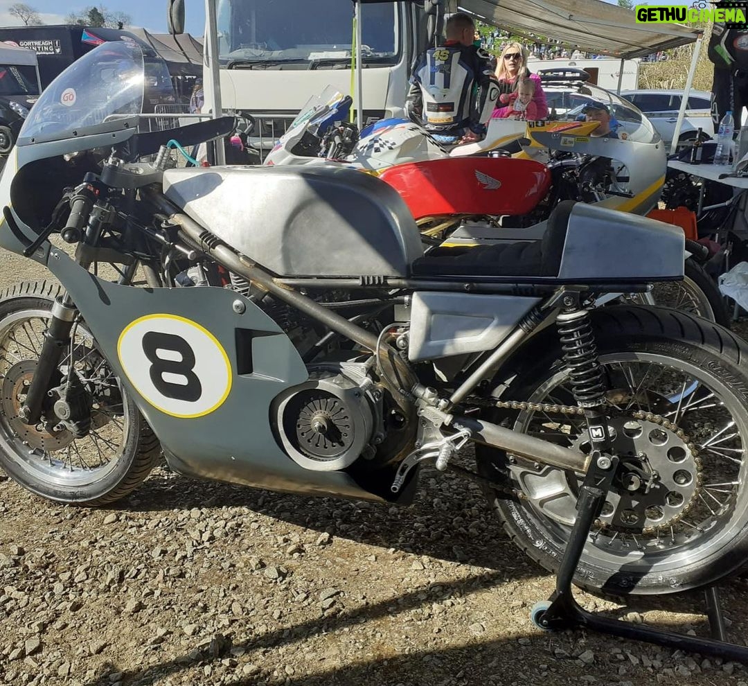 Guy Martin Instagram - This weekend saw Guy head to the Cookstown 100 on Les And Denise Wiston at Trident MCS Rob North Triple. He qualified on pole for the Senior Classic on Friday but unfortunately some mechanical issues meant a retirement when battling for the lead. Back in the shed with the bike in bits already! Thanks as always to Alan who works with Guy over the weekends. Also thank you to Mark Johnson and his mechanic Robert for sharing their awning with Guy. Guy travels with his van, his bike, a toolbox, a toothbrush and his mug. So the hospitality was much appreciated. Irish Road Racing will always be a big part of Guy’s racing, there’s nothing quite like it when it comes to racing and atmosphere. A huge thanks to the club for putting on a great meeting, to everyone involved from medics to marshals and fans! Hopefully won’t be too long before he is back over for some more real road racing. #guymartin #realroadracing #irishroadracing